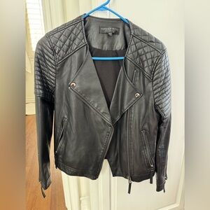 Topshop Black Quilted Leather Jacket